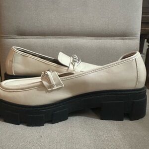 No Boundaries Cream Loafers with Black Soles